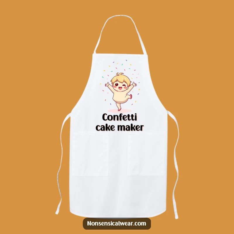 Funny Kawaii Party Apron: Joyful Chef's Cartwheel Fun!