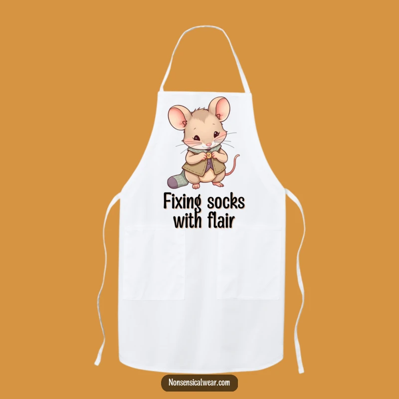 Funny Mouse Sewing Apron: Vest-Wearing Tailor, Practical Funny Gift