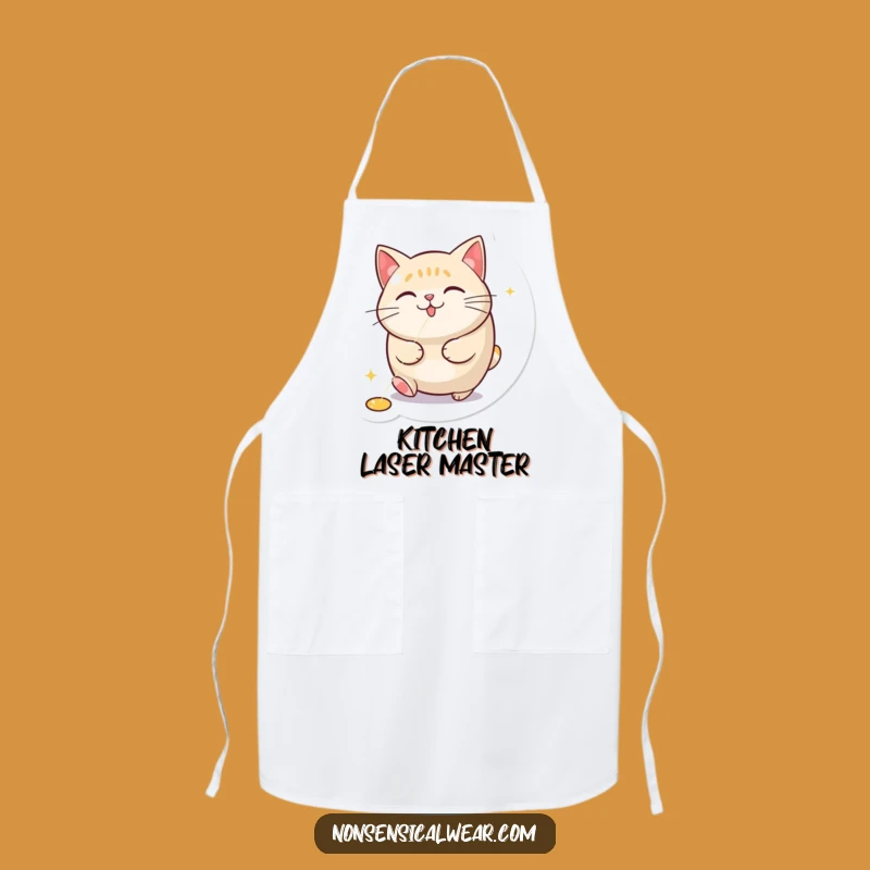 Funny Cat Laser Chase Apron: Cook with Comical Feline Flair