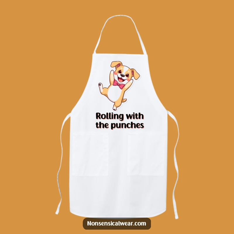 Funny Dog Somersault Apron - Playful Kitchen Fun for Canine Lovers