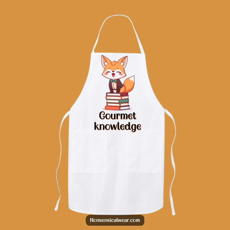 Funny Fox Bookworm Apron: Cook with Cleverness, Perfect Gift