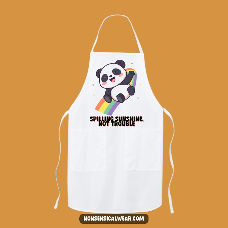 Funny Kawaii Panda Rainbow Apron - Chef's Delightful Funny Gift