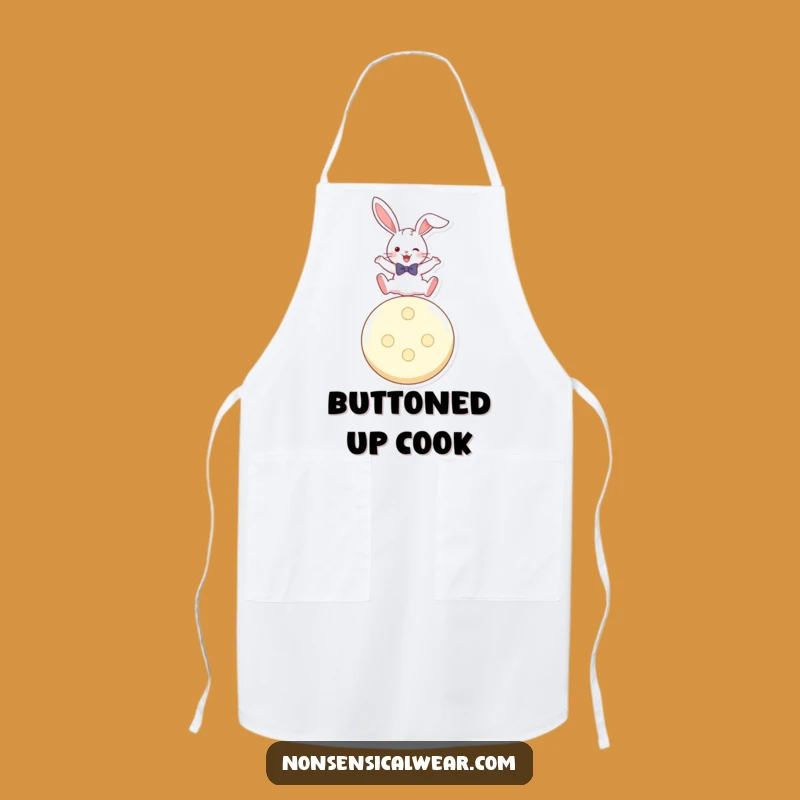 Funny Rabbit Button Leaper Apron: Cook with Playfulness, Perfect Gift