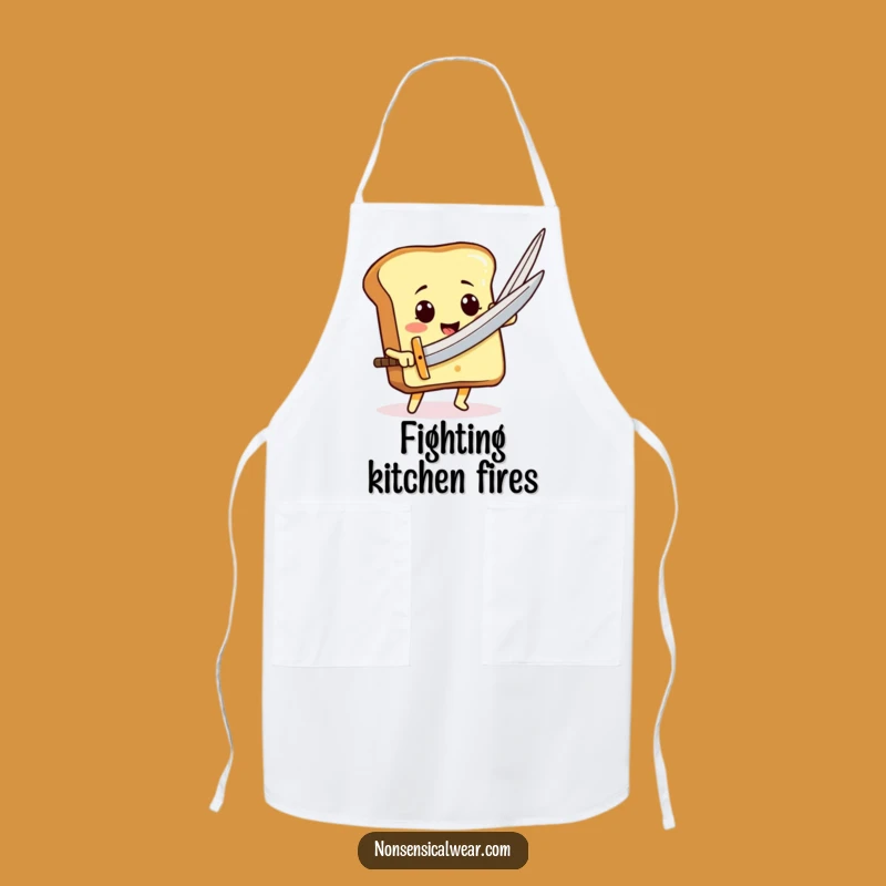 Funny Toast Sword Apron: Heroic Bread Slice Chef Funny Gift