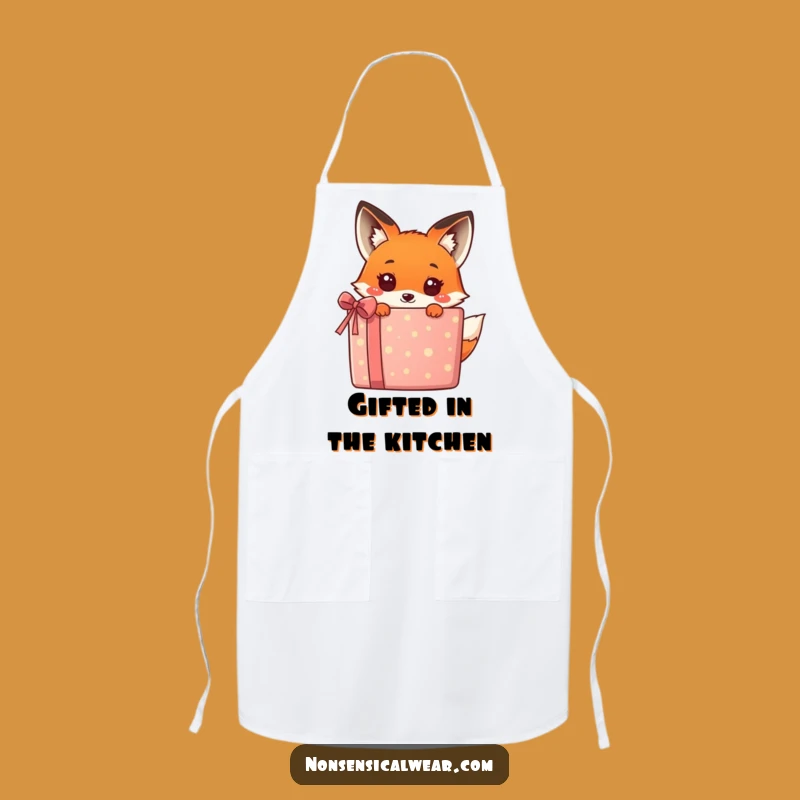 Funny Kawaii Fox Gift Apron - Kitchen Fun Surprise for Chefs!