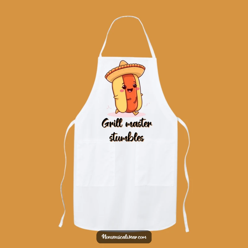 Funny Hot Dog Sombrero Apron - Hilarious Foodie Kitchen Wear Gift