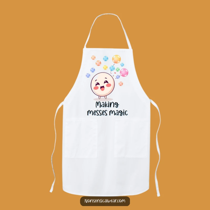 Funny Bubble Blowing Circle Character Apron - Cook with Joy and Laughter