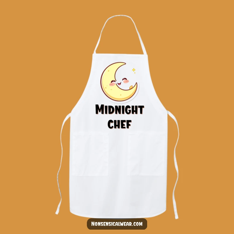 Funny Winking Moon Apron: Cook with Cosmic Flair in This Hilarious Kitchen Gear