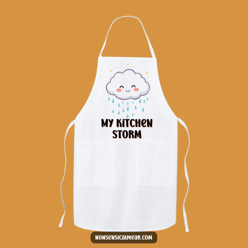 Funny Cloud Raindrops Apron: Cute Kitchen Fun, Sparkling Chef, Great Gift