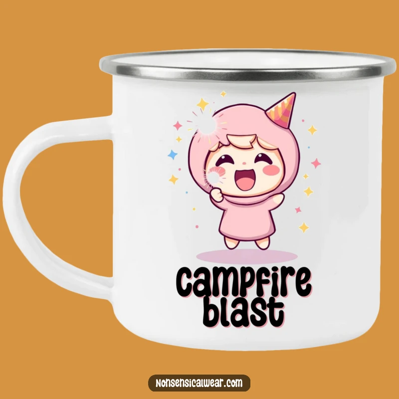 Funny Cheerful Character Camping Mug: Enjoy Your Brew with This Hilarious Party Popper Cup