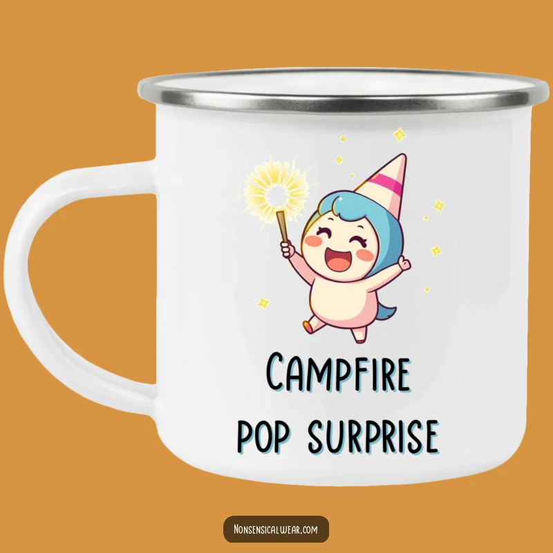 Funny Party Popper Camping Mug - Character's Festive Drinkware - Outdoor Gift