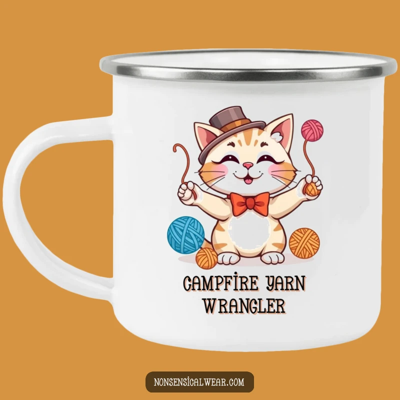 Funny Juggling Cat Camping Mug - Dapper Fun for Outdoor Adventures
