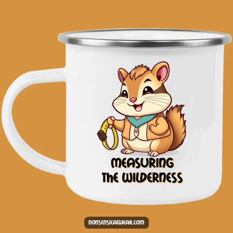 Funny Chipmunk Camping Mug: Vest-Wearing Measurer, Outdoor Funny Gift