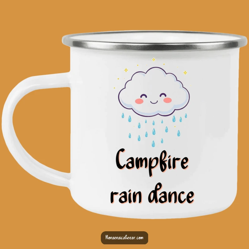Funny Cloud Raindrops Camping Mug: Durable Cute Drinkware, Sparkling Adventures, Gift