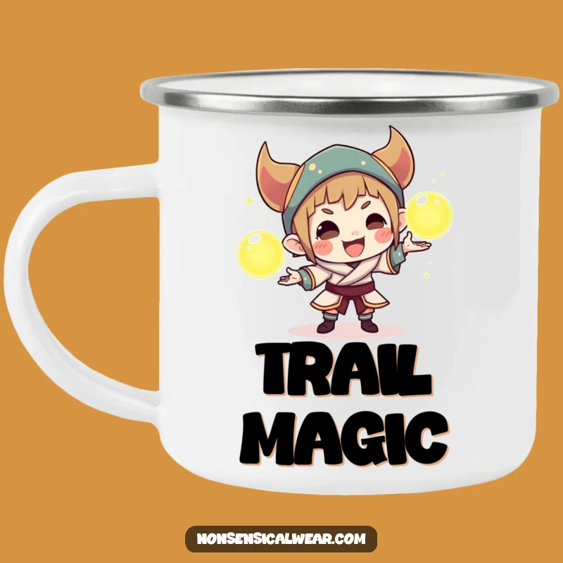 Funny Mischievous Character Camping Mug: Sip Magic with This Hilarious Orb Juggling Cup