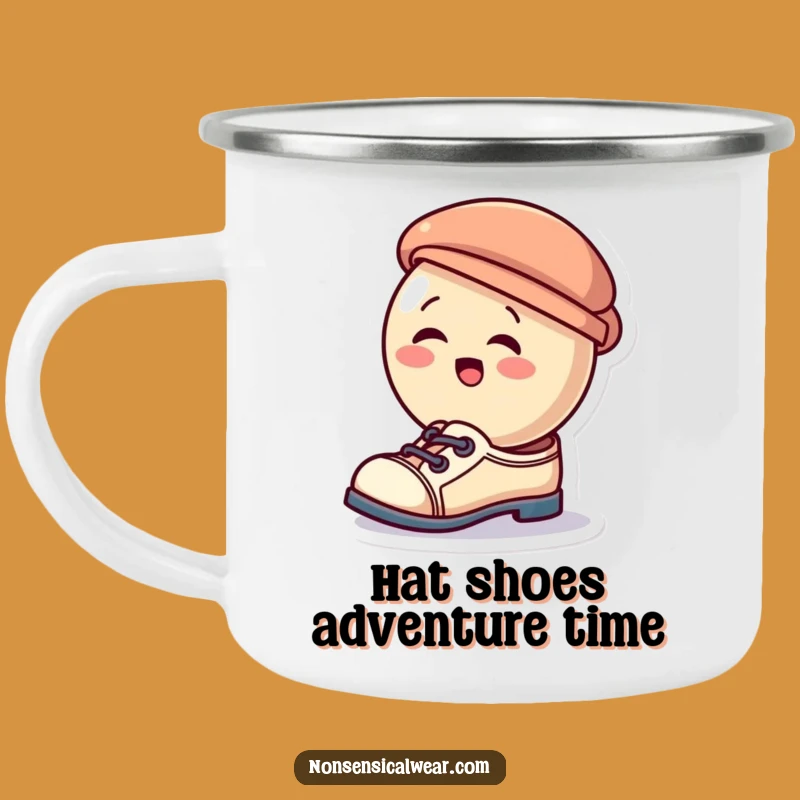 Funny Giggling Button Camping Mug - Adventure-Ready Hilarious Drinkware