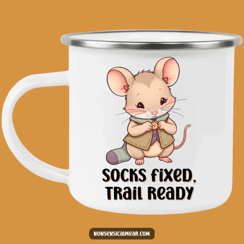 Funny Mouse Camping Mug: Vest-Wearing Sewer, Outdoor Funny Gift