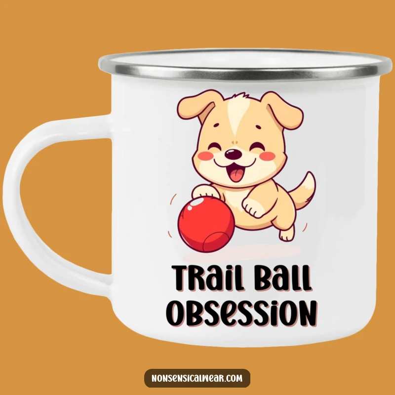 Funny Kawaii Dog Camping Mug: Playful Adventures with Energetic Paws