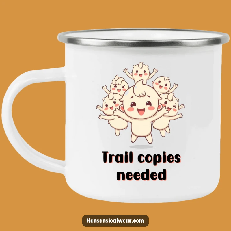 Funny Bouncing Copies Camping Mug - Character's Energetic Drinkware - Outdoor Gift