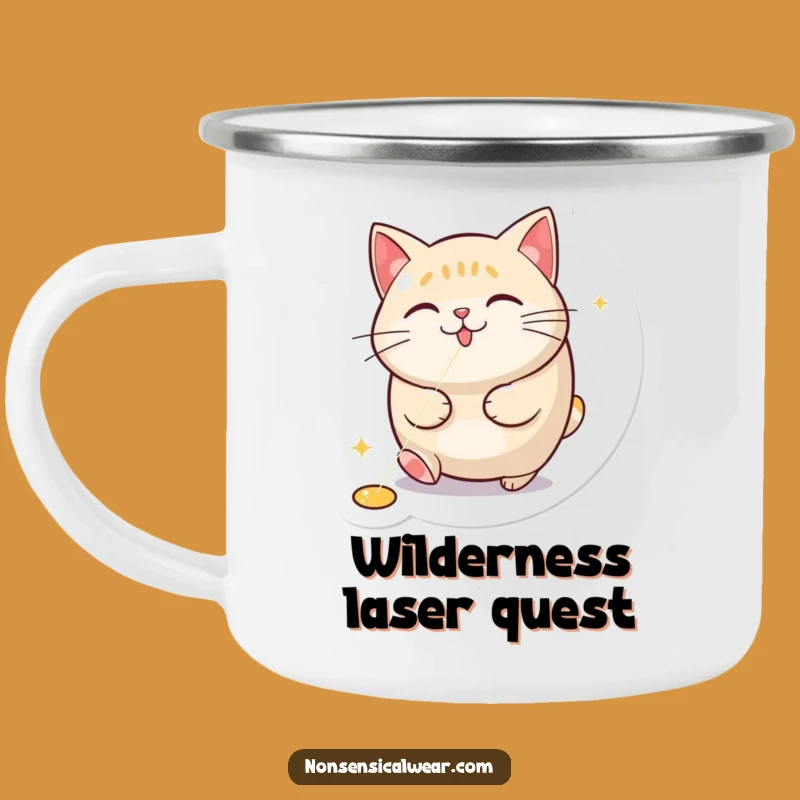 Funny Cat Laser Chase Camping Mug: Adventure Fuelled by Humor