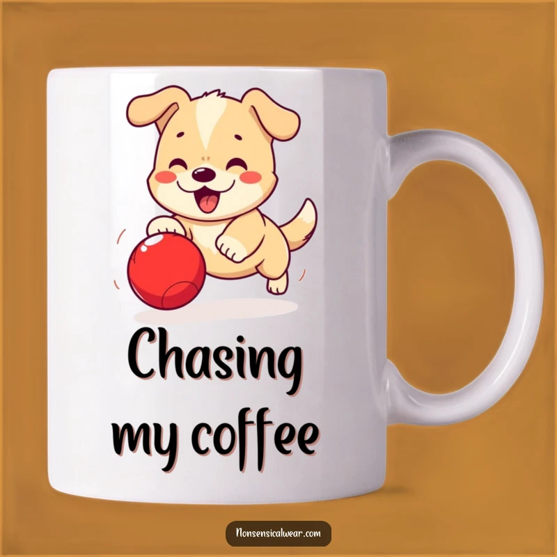 Funny Kawaii Dog Ball Mug: Playful Paws and Bouncing Fun for a Great Gift