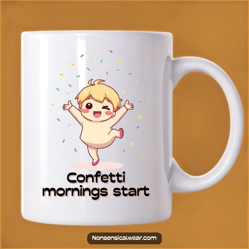 Funny Kawaii Party Mug: Joyful Cartwheel Fun, Perfect Funny Gift!