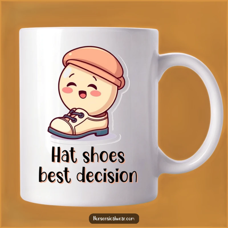 Funny Giggling Button Hat Shoes Mug - Hilarious Gift for Button Lovers