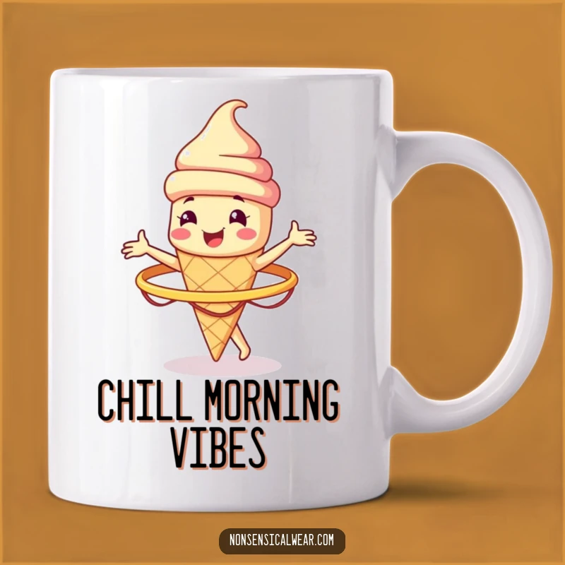 Funny Ice Cream Cone Hula Hoop Mug - Cool & Playful Treat Gift