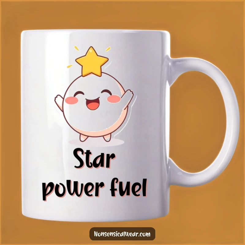 Funny Star Bouncing Round Character Mug - Celestial Cheer Gift Idea