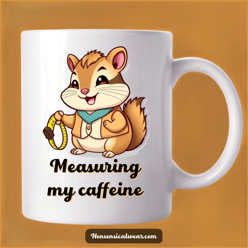 Funny Chipmunk Measuring Mug: Happy Vest-Wearing Friend, Great Funny Gift