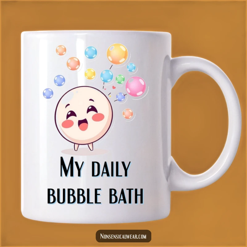 Funny Bubble Blowing Circle Character Mug - Delightful Gift for Joyful Moments