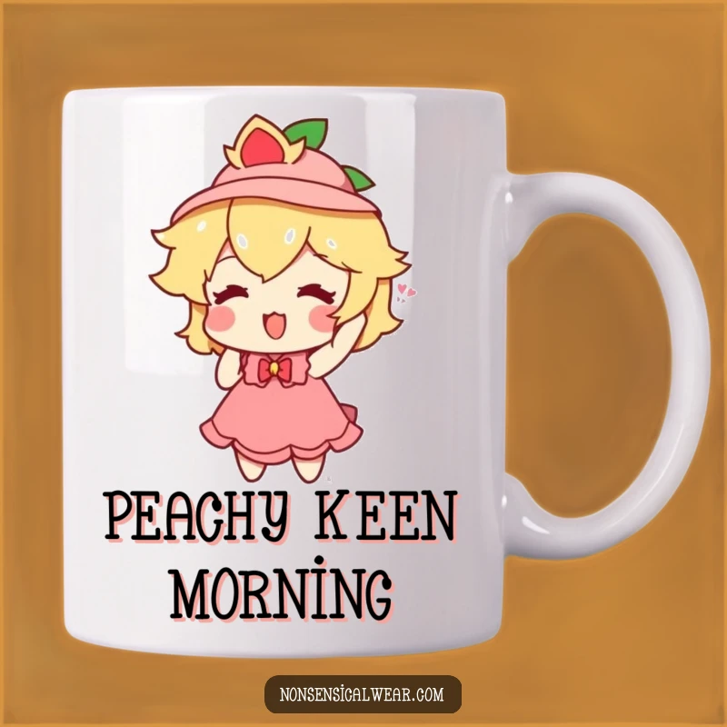 Funny Peach Hat Mug: Playful Fruit Fan Funny Gift for Comedy Lovers