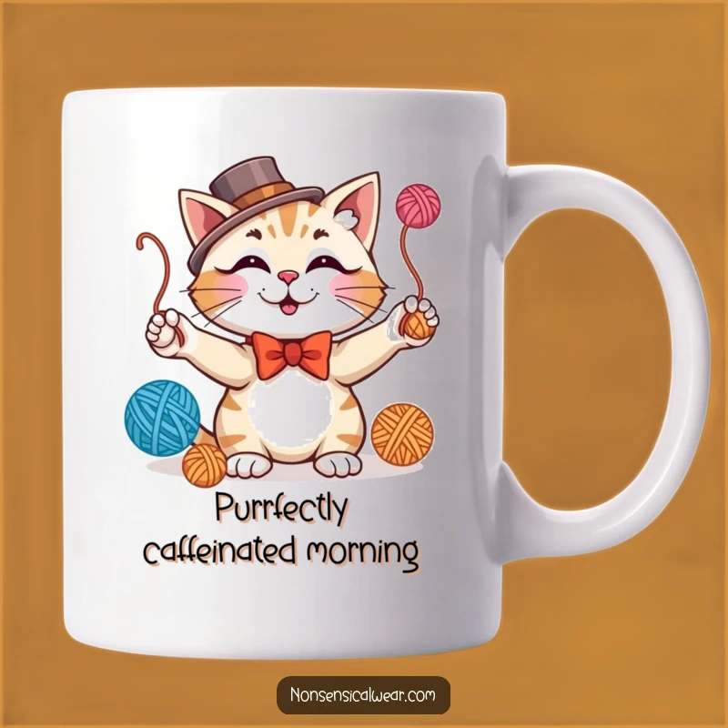 Funny Juggling Cat Mug - Dapper Gentleman and Hilarious Pet Gift
