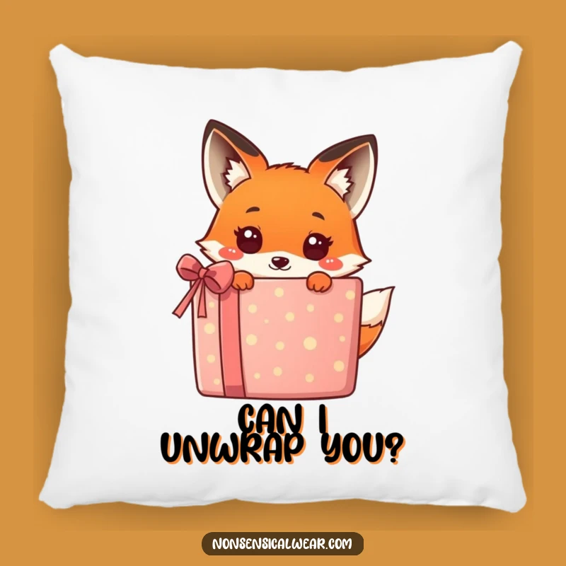 Funny Kawaii Fox Gift Pillow - Cuddly Surprise Accent for Sofa!