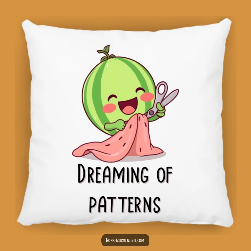 Comfy Funny Watermelon Scissors Pillow: Happy Fruit Crafter Cozy Gift