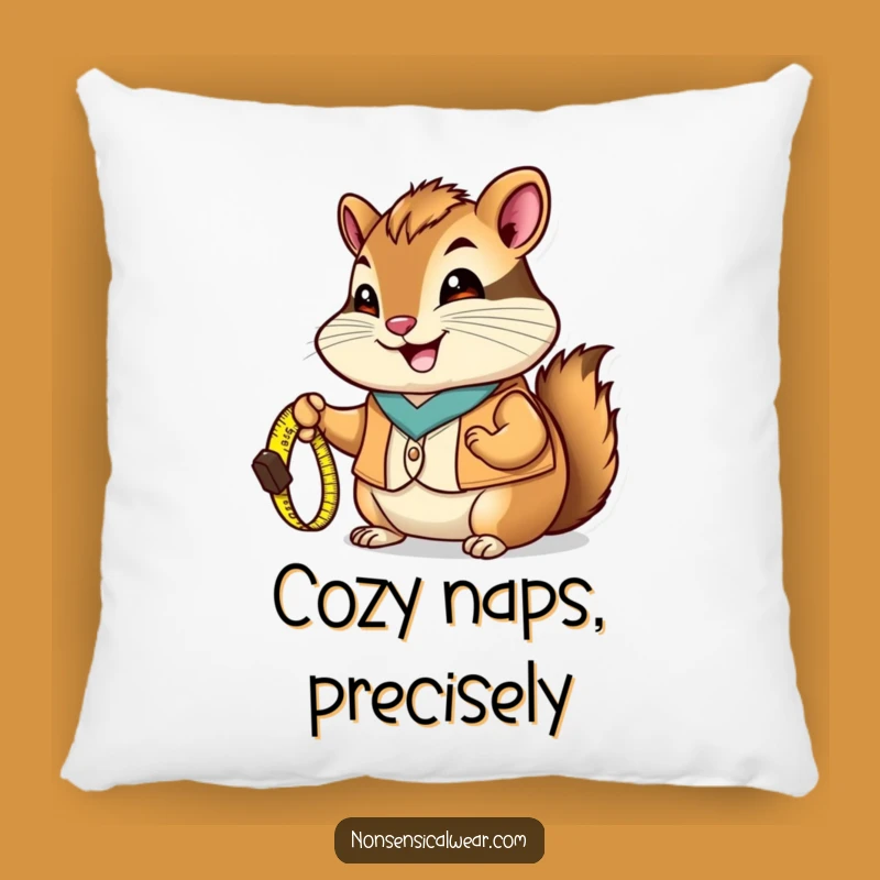 Funny Chipmunk Measuring Pillow: Cozy DIY Accent, Adorable Funny Gift