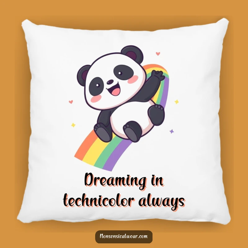 Funny Kawaii Panda Rainbow Pillow - Soft & Cute Funny Gift Accent