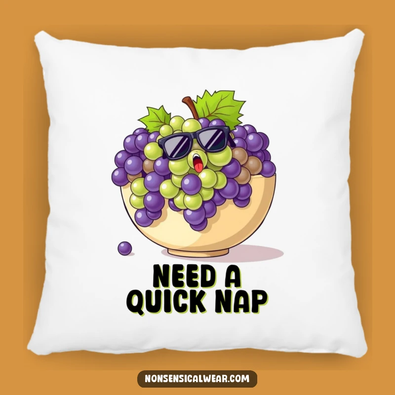 Funny Grapes Sunglasses Pillow - Comedic Fruit Accent Gift