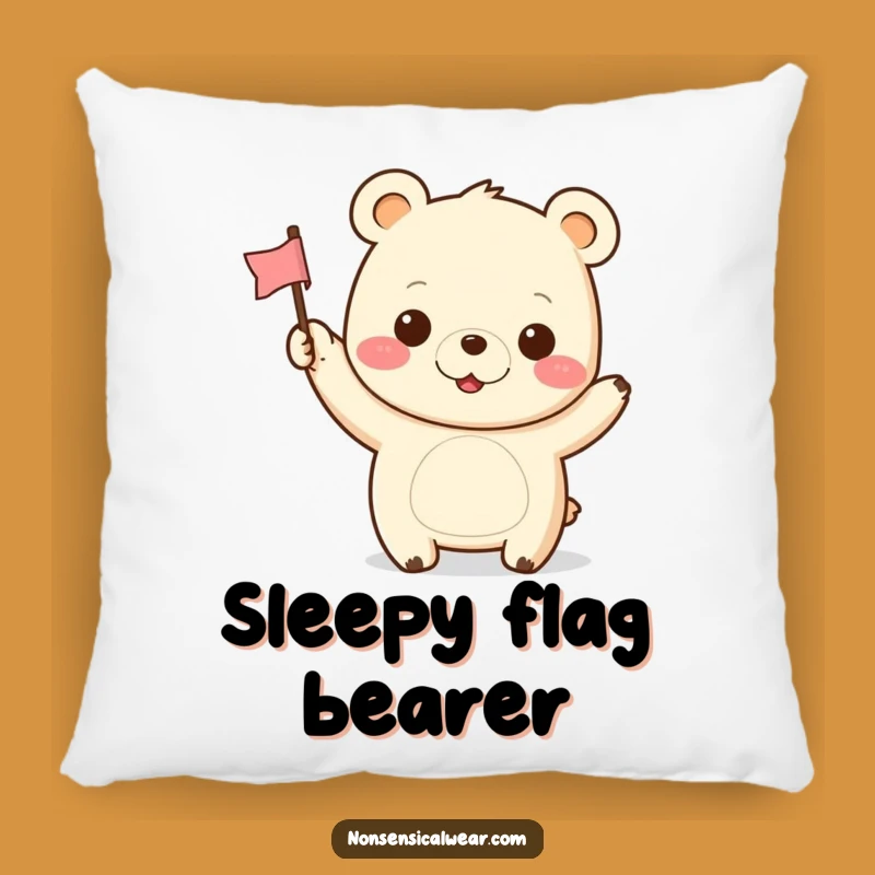 Funny Kawaii Bear Pillow: Cozy Comfort with a Cheerful Wave and Happy Grin
