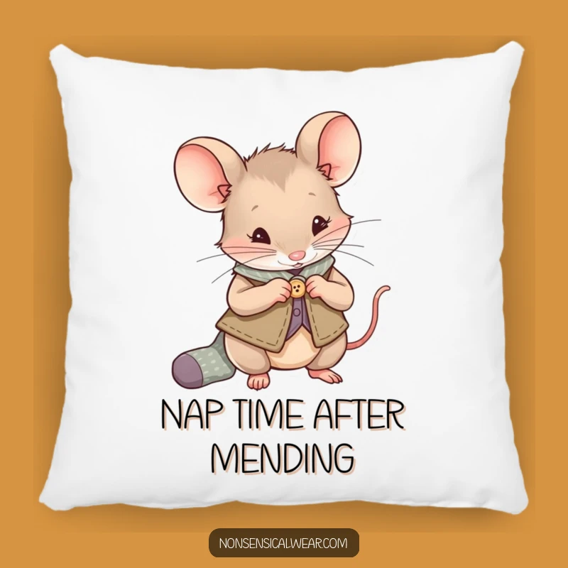 Funny Mouse Sewing Pillow: Cozy Crafter Cushion, Adorable Funny Gift