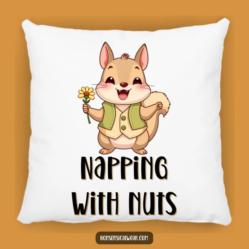 Funny Squirrel Vest Pillow: Cozy Comfort with Woodland Charm