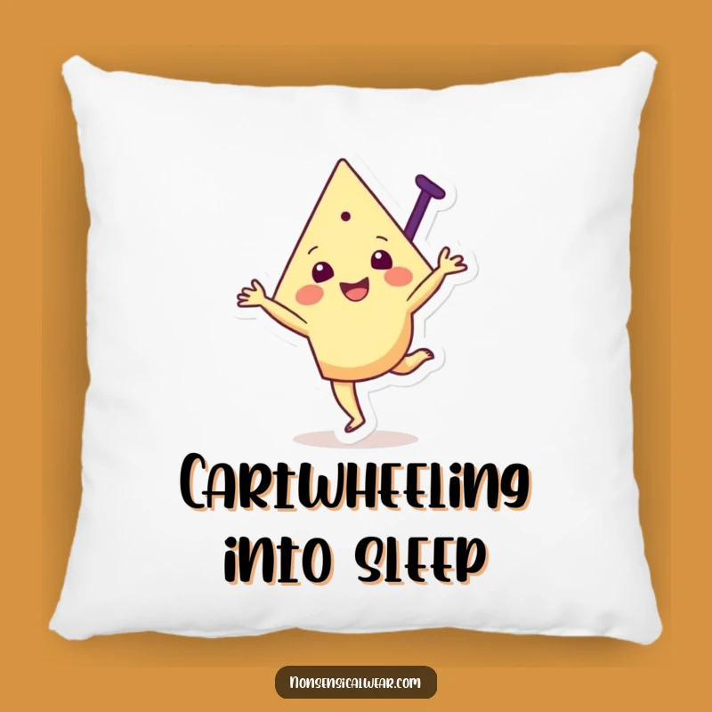 Funny Triangle Cartwheel Pillow: Cozy Joyful Decor, Geometric Comfort, Perfect Gift