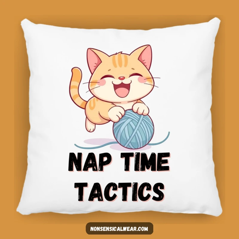 Funny Cat Yarn Pillow: Cozy Mischief, Adorable Funny Gift for Cat Fans