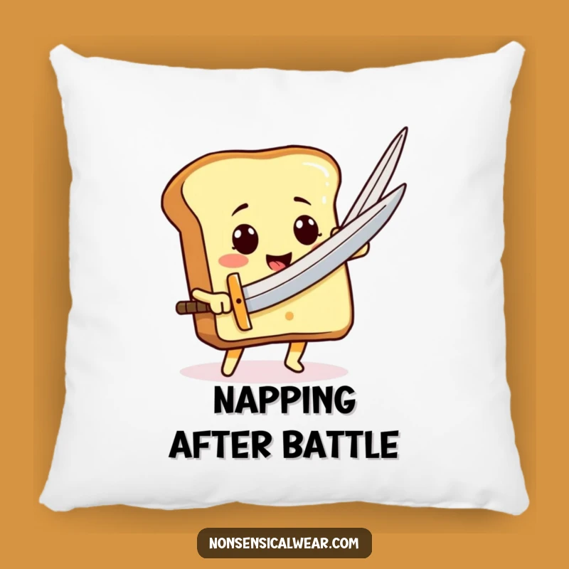 Comfy Funny Toast Sword Pillow: Heroic Bread Slice Cozy Funny Gift