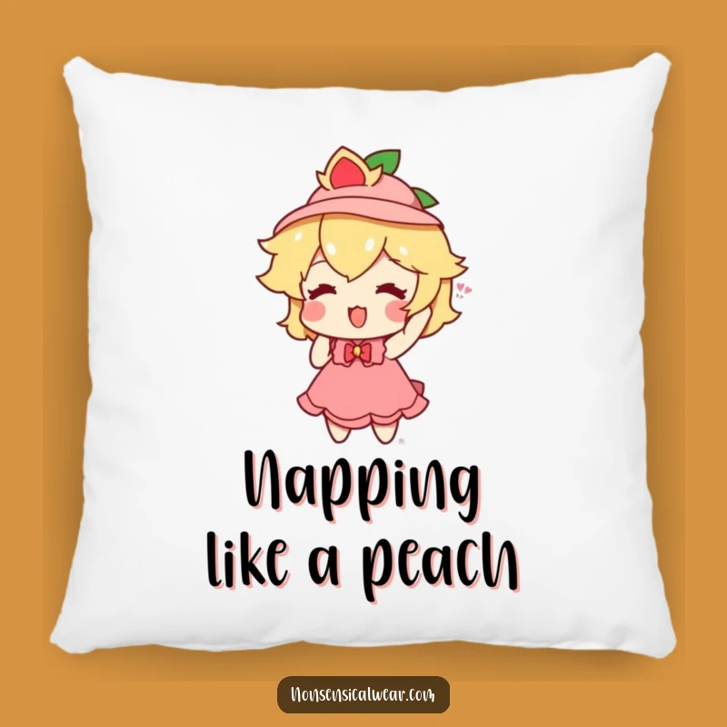 Comfy Funny Peach Hat Pillow: Playful Fruit Fan Cozy Funny Gift