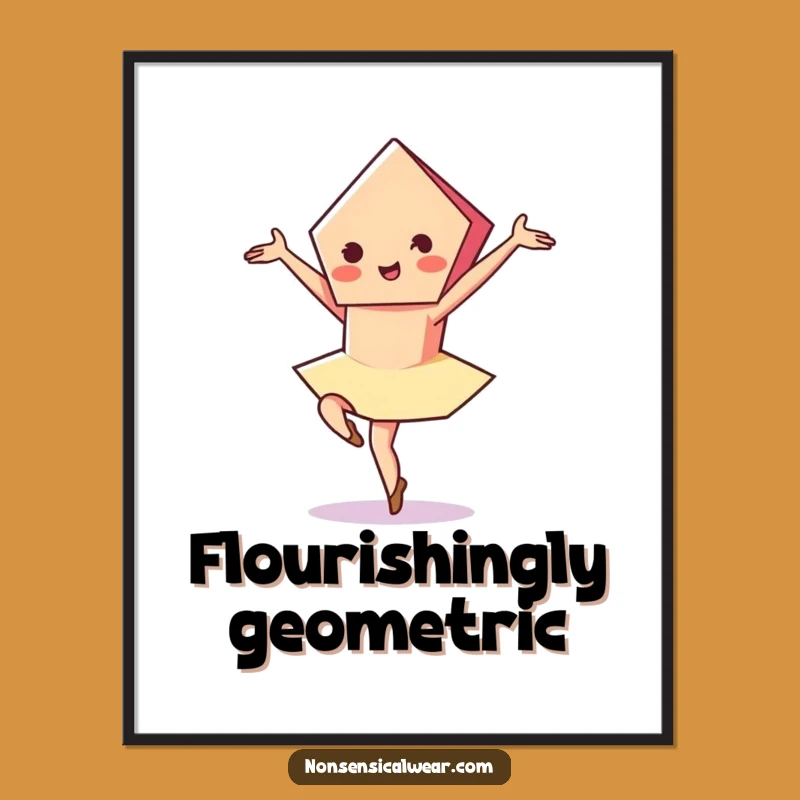 Funny Pentagon Pirouette Print: Vibrant Digital Art, Elegant Humor, Perfect Gift