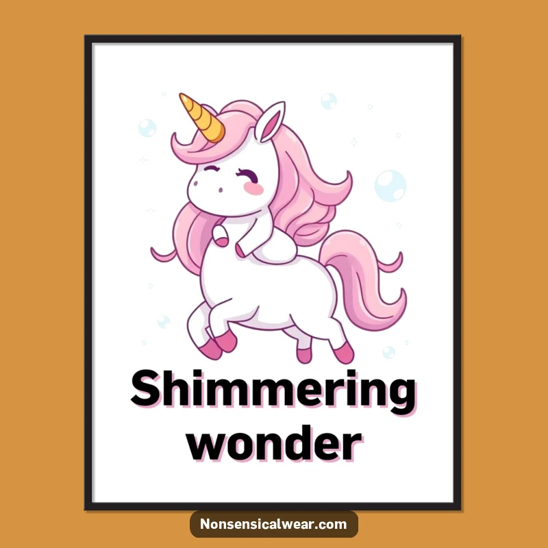 Funny Bubble Unicorn Digital Art - High-Res Giggling Character Print - Instant Gift