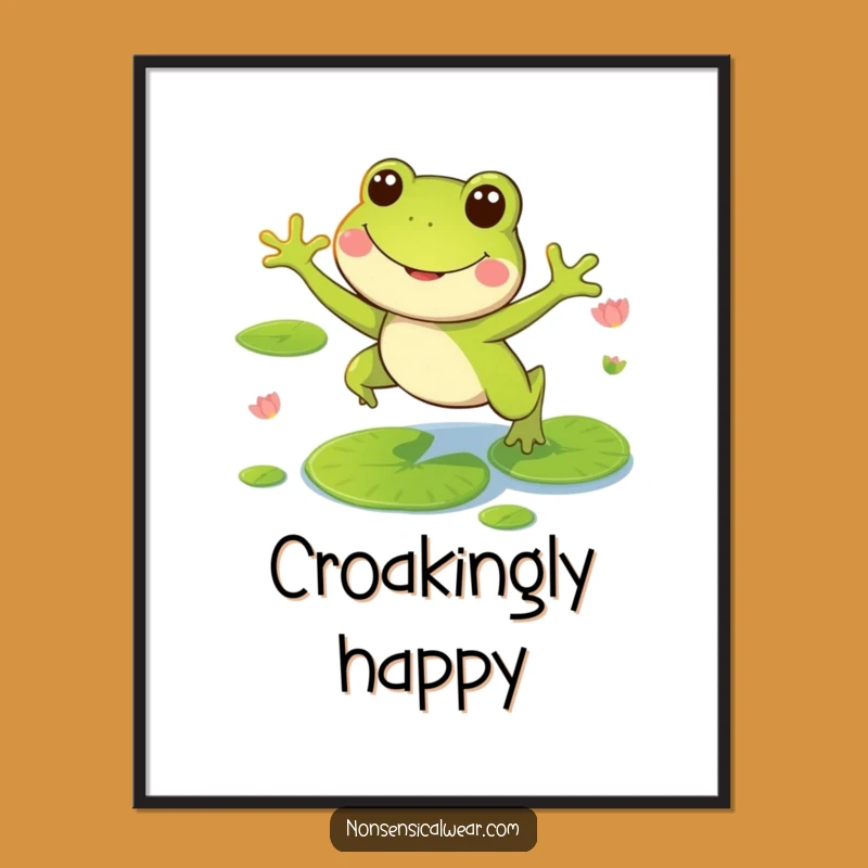 Funny Frog Digital Art: Instant Joyful Pond Art for Your Walls