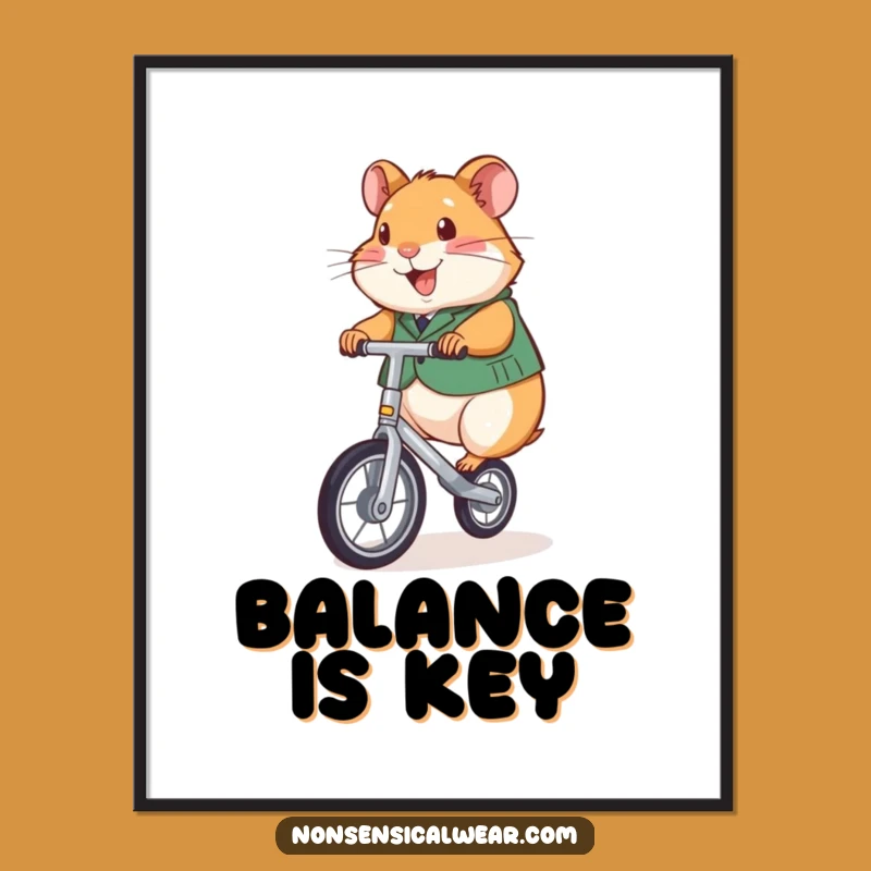 Funny Hamster Unicyclist Digital Art: Instant Cheer, Perfect Gift