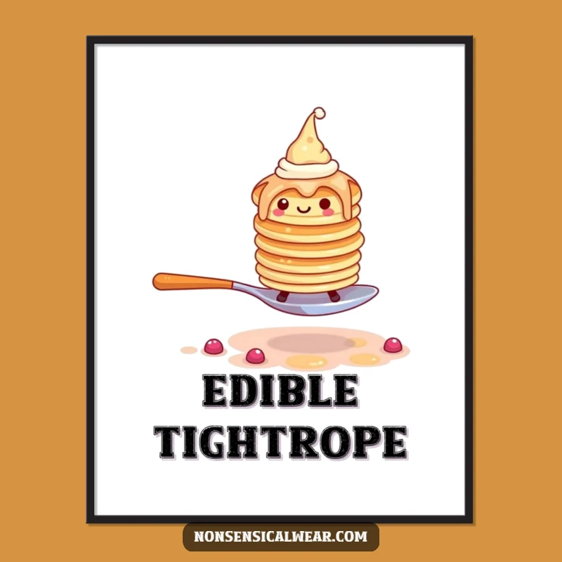Funny Pancake Stack Digital Art - Hilarious Breakfast Wall Decor Gift